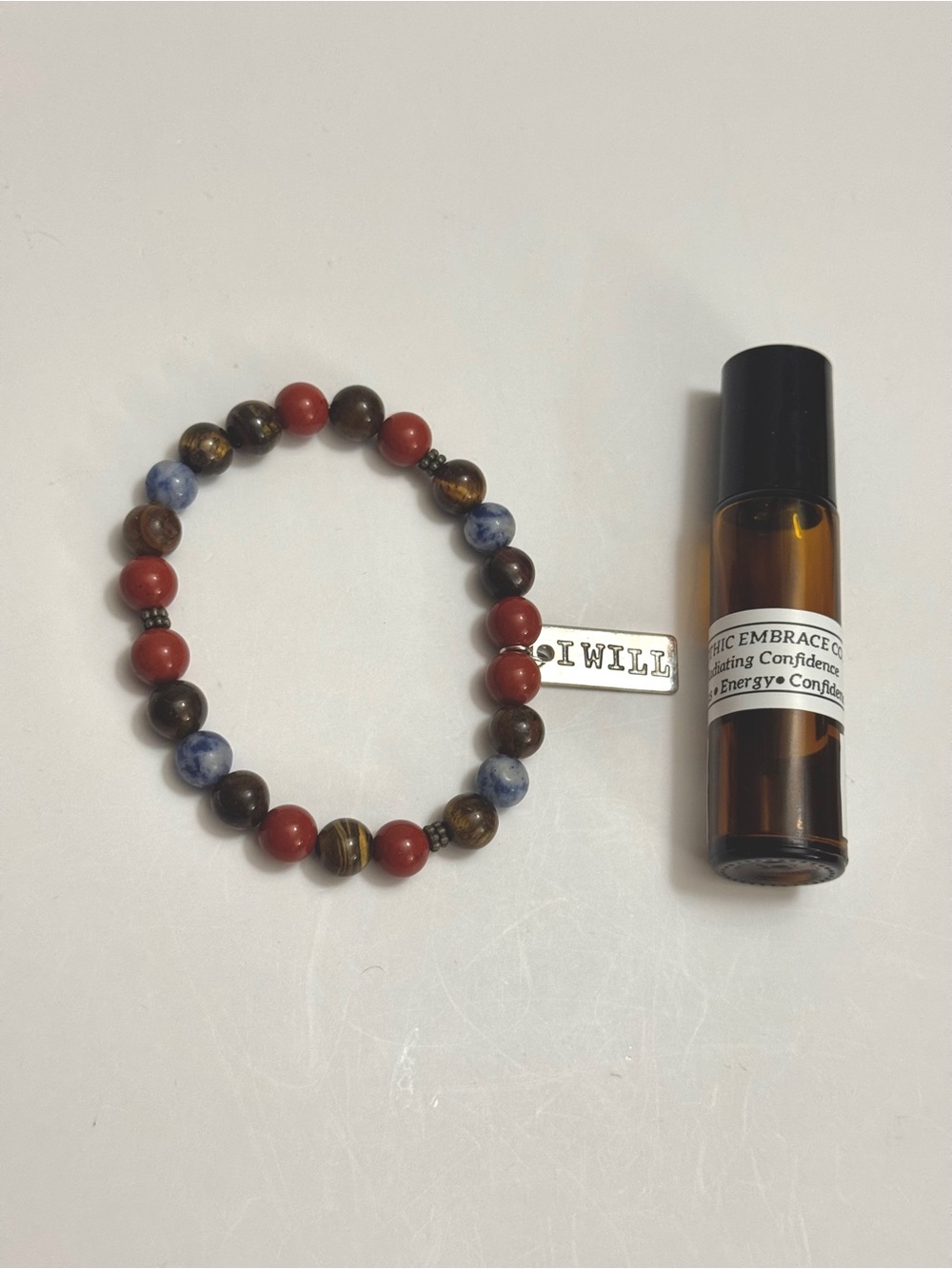 Hand Crafted Radiating Confidence Oil & Bracelet Set Tiger Eye Jasper Sodalite - Picture 5 of 5